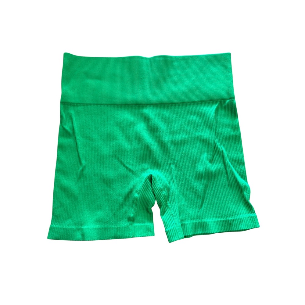 Colsie Green Ribbed Seamless High Waisted Lounge Shorts Size Medium